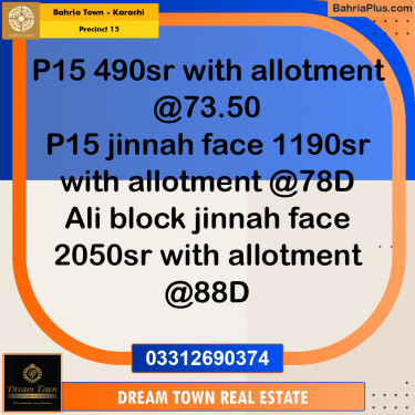 125 Sq. Yards Residential Plot for Sale in Precinct 15 -  Bahria Town, Karachi - (BP-190578)