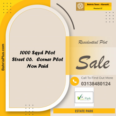 Residential Plot for Sale in Precinct 37 -  Bahria Town, Karachi - (BP-190710)