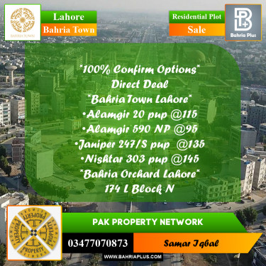 Residential Plot for Sale in Bahria Town, Lahore - (BP-190763)