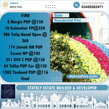 Residential Plot for Sale in Bahria Town, Lahore - (BP-190820)
