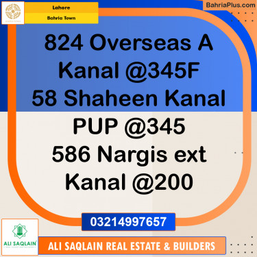 Residential Plot for Sale in Bahria Town, Lahore - (BP-190842)