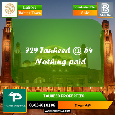 Residential Plot for Sale in Bahria Town, Lahore - (BP-190923)