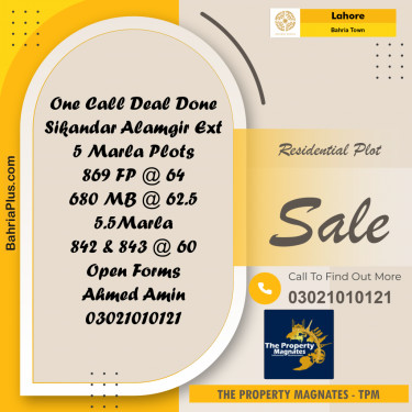 Residential Plot for Sale in Bahria Town, Lahore - (BP-190930)