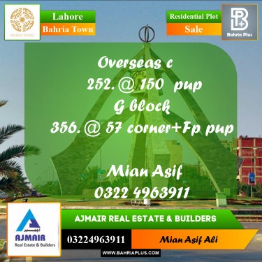 Residential Plot for Sale in Bahria Town, Lahore - (BP-190955)