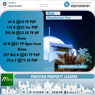 Residential Plot for Sale in Bahria Orchard, Lahore - (BP-190970)