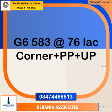 Residential Plot for Sale in Phase 4 - G6 Block -  Bahria Orchard, Lahore - (BP-191034)