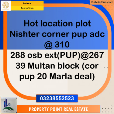 Residential Plot for Sale in Bahria Town, Lahore - (BP-191169)