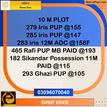Residential Plot for Sale in Bahria Town, Lahore - (BP-191177)