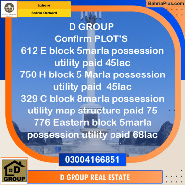 Residential Plot for Sale in Bahria Orchard, Lahore - (BP-191207)