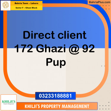 Residential Plot for Sale in Sector F - Ghazi Block -  Bahria Town, Lahore - (BP-191217)