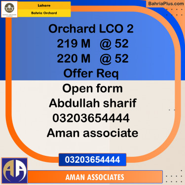 Residential Plot for Sale in Bahria Orchard, Lahore - (BP-191227)