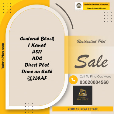 Residential Plot for Sale in Phase 1 - Central District -  Bahria Orchard, Lahore - (BP-191235)