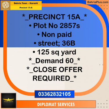 125 Sq. Yards Residential Plot for Sale in Precinct 15-A -  Bahria Town, Karachi - (BP-191239)