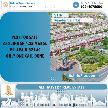 Residential Plot for Sale in Sector E - Jinnah Block -  Bahria Town, Lahore - (BP-191319)