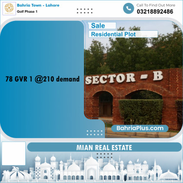 Residential Plot for Sale in Golf Phase 1 -  Bahria Town, Lahore - (BP-191374)