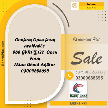 Residential Plot for Sale in Bahria Town, Lahore - (BP-191376)