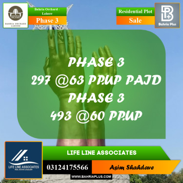 Residential Plot for Sale in Phase 3 -  Bahria Orchard, Lahore - (BP-191386)