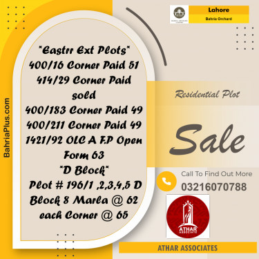 Residential Plot for Sale in Bahria Orchard, Lahore - (BP-191422)
