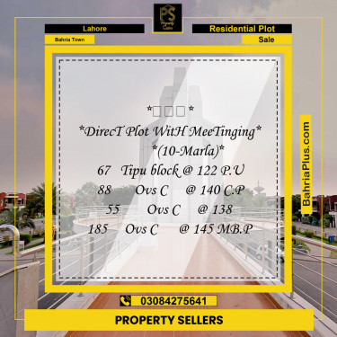 Residential Plot for Sale in Bahria Town, Lahore - (BP-191448)