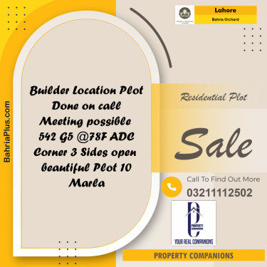 Residential Plot for Sale in Bahria Orchard, Lahore - (BP-191471)