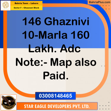 Residential Plot for Sale in Sector F - Ghaznavi Block -  Bahria Town, Lahore - (BP-191492)