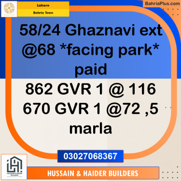 Residential Plot for Sale in Bahria Town, Lahore - (BP-191496)