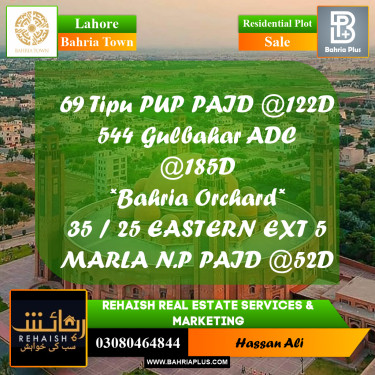 Residential Plot for Sale in Bahria Town, Lahore - (BP-191501)