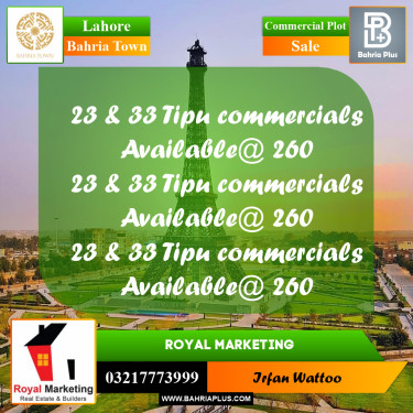 Commercial Plot for Sale in Bahria Town, Lahore - (BP-191687)