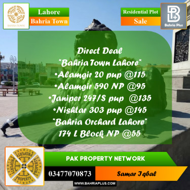 Residential Plot for Sale in Bahria Town, Lahore - (BP-191688)