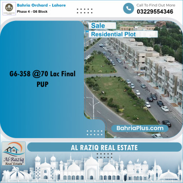 Residential Plot for Sale in Phase 4 - G6 Block -  Bahria Orchard, Lahore - (BP-191696)