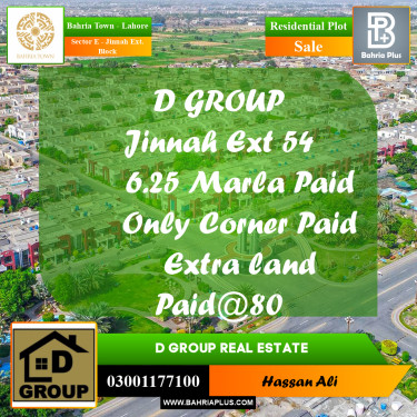 Residential Plot for Sale in Sector E - Jinnah Ext. Block -  Bahria Town, Lahore - (BP-191739)