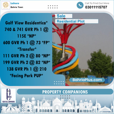 Residential Plot for Sale in Bahria Town, Lahore - (BP-191747)