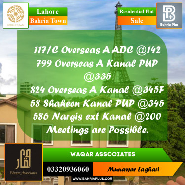 Residential Plot for Sale in Bahria Town, Lahore - (BP-191781)