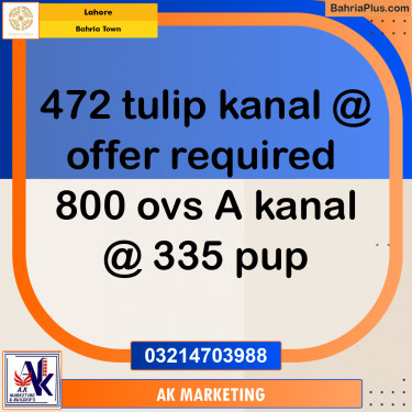 Residential Plot for Sale in Bahria Town, Lahore - (BP-191832)