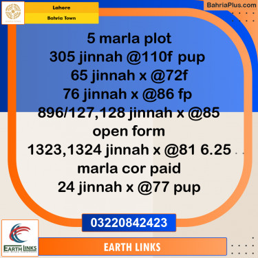 Residential Plot for Sale in Bahria Town, Lahore - (BP-191851)