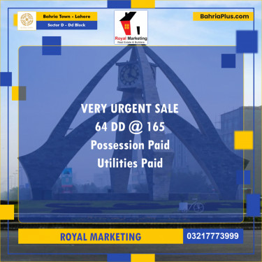 Residential Plot for Sale in Sector D - DD Block -  Bahria Town, Lahore - (BP-191863)