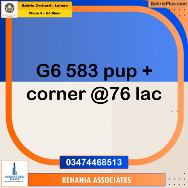 Residential Plot for Sale in Phase 4 - G6 Block -  Bahria Orchard, Lahore - (BP-191891)