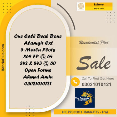 Residential Plot for Sale in Bahria Town, Lahore - (BP-191907)