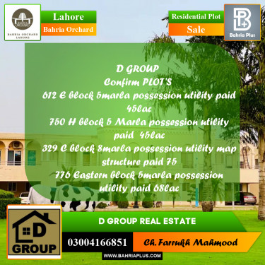 Residential Plot for Sale in Bahria Orchard, Lahore - (BP-191922)