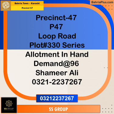250 Sq. Yards Residential Plot for Sale in Precinct 47 -  Bahria Town, Karachi - (BP-191974)