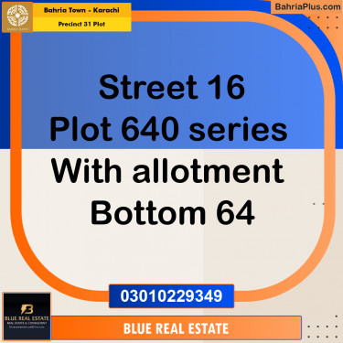 Residential Plot for Sale in Precinct 31 Plot -  Bahria Town, Karachi - (BP-192088)
