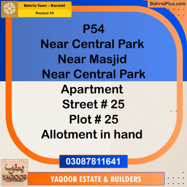 Residential Plot for Sale in Precinct 54 -  Bahria Town, Karachi - (BP-192200)