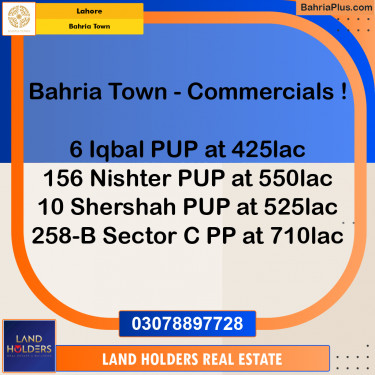 Commercial Plot for Sale in Bahria Town, Lahore - (BP-192262)