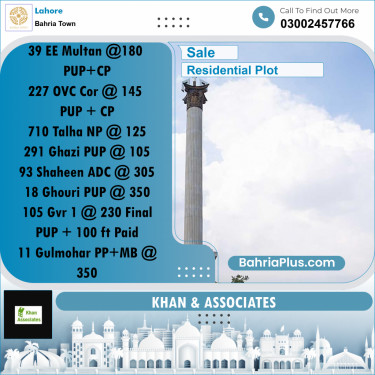 Residential Plot for Sale in Bahria Town, Lahore - (BP-192286)