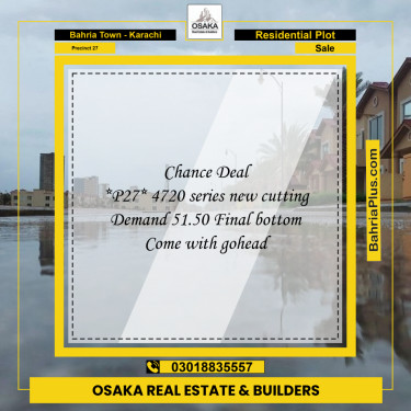 Residential Plot for Sale in Precinct 27 -  Bahria Town, Karachi - (BP-192299)