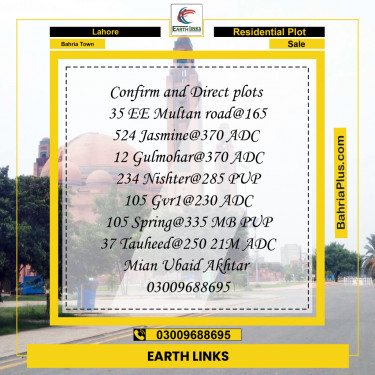 Residential Plot for Sale in Bahria Town, Lahore - (BP-192351)