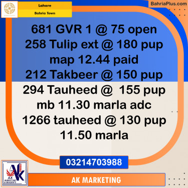 Residential Plot for Sale in Bahria Town, Lahore - (BP-192393)