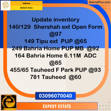 Residential Plot for Sale in Bahria Town, Lahore - (BP-192440)