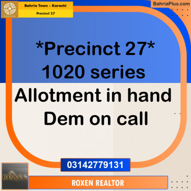 Residential Plot for Sale in Precinct 27 -  Bahria Town, Karachi - (BP-192443)