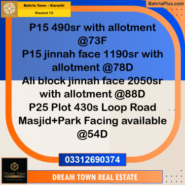 125 Sq. Yards Residential Plot for Sale in Precinct 15 -  Bahria Town, Karachi - (BP-192466)